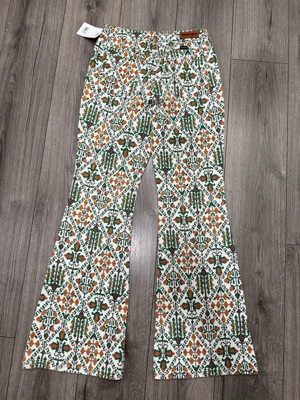 NWT Wrangler High Rise Fierce Flare Jeans Floral Print Retro Boho Size 6/28X32 - Picture 11 of 11